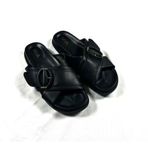 MIA Fifi Black Crossover Buckle Slide Sandals Womens 7.5 GS1151830MM